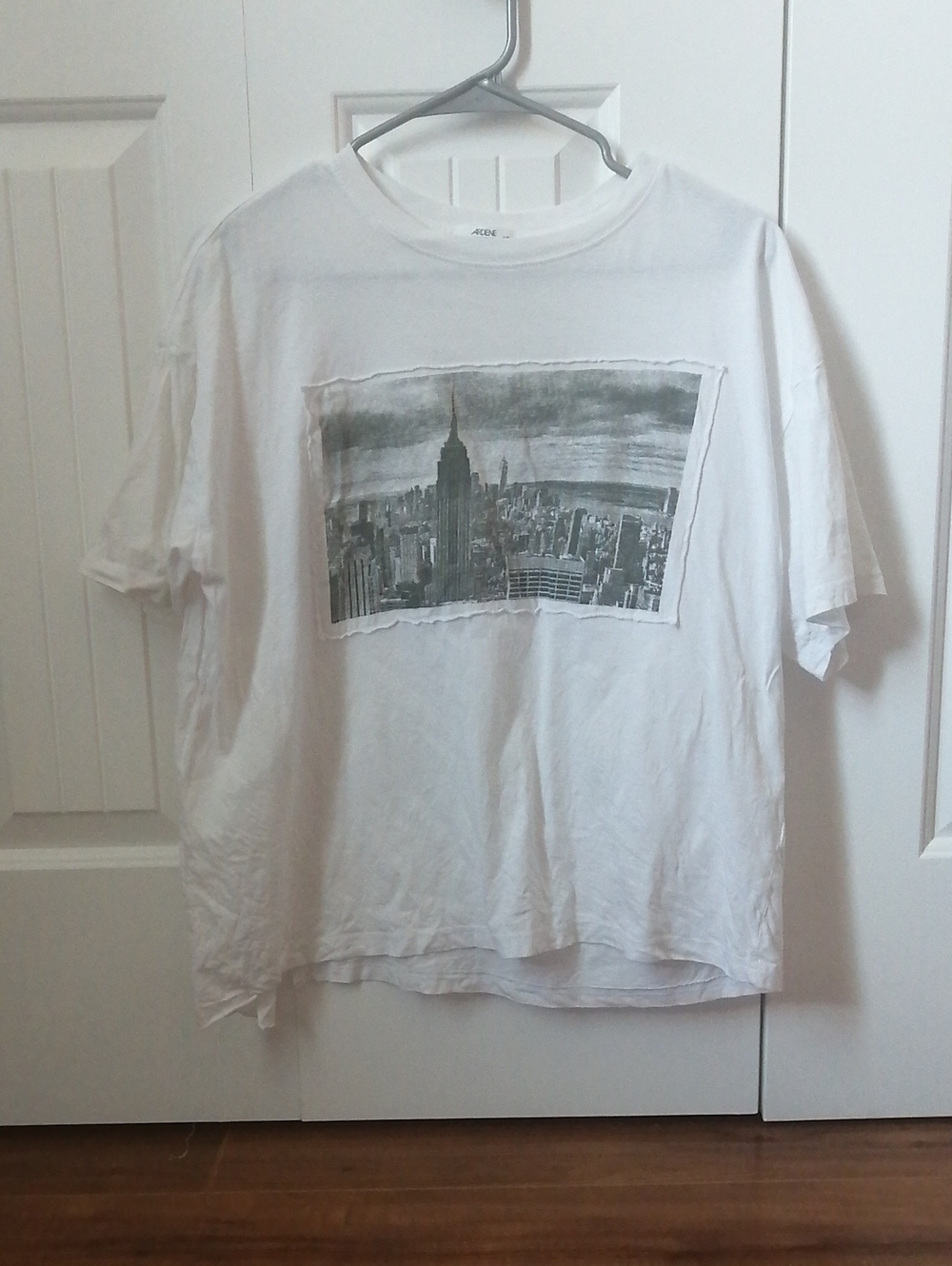 Ardene White Tee with Black Cityscape Graphic